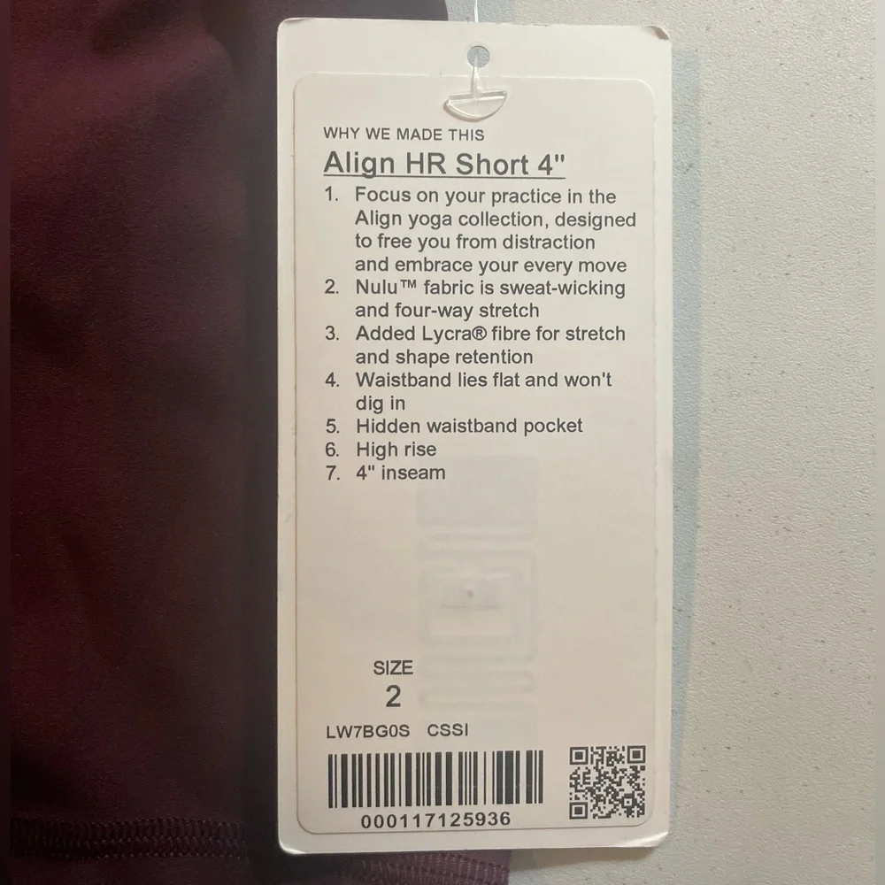 lululemon athletica Women's Deep Maroon Athletic Shorts - Picture 2 of 5